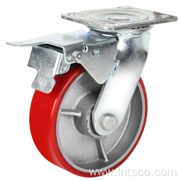 Heavy Duty PU on Iron Total Brake Casters